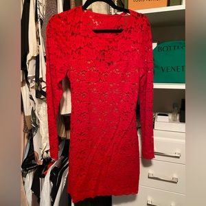 Medium Sheer Lace Dress from Express